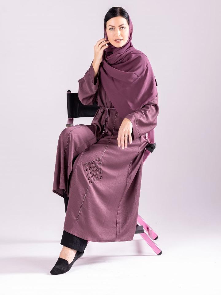 Muslim Abaya with Embroidery and Stone Work by Sky Cashmere D10
