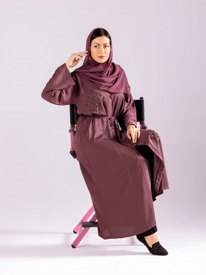 Muslim Abaya with Embroidery and Stone Work by Sky Cashmere D10