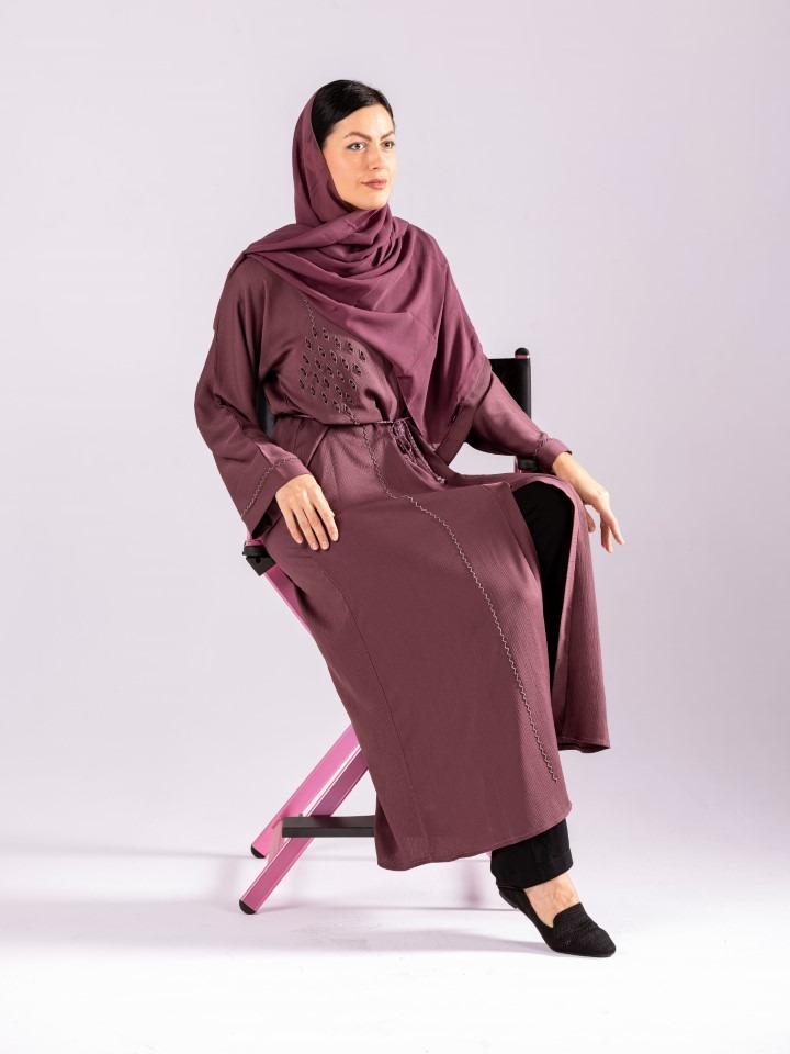 Muslim Abaya with Embroidery and Stone Work by Sky Cashmere D10