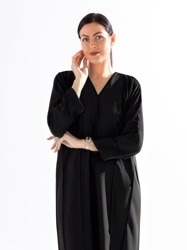 Plated Abaya with stone work by SKY Cashmere D8