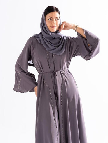 Abaya with Beaded Embellishments Sky Cashmere D2