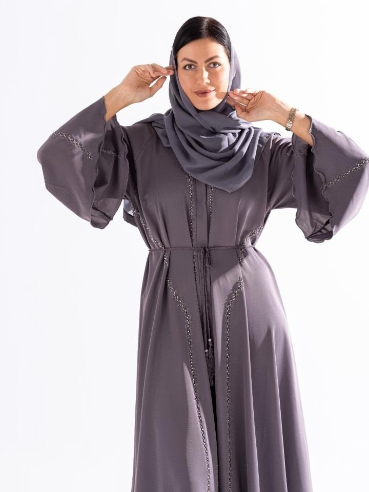 Abaya with Beaded Embellishments Sky Cashmere D2