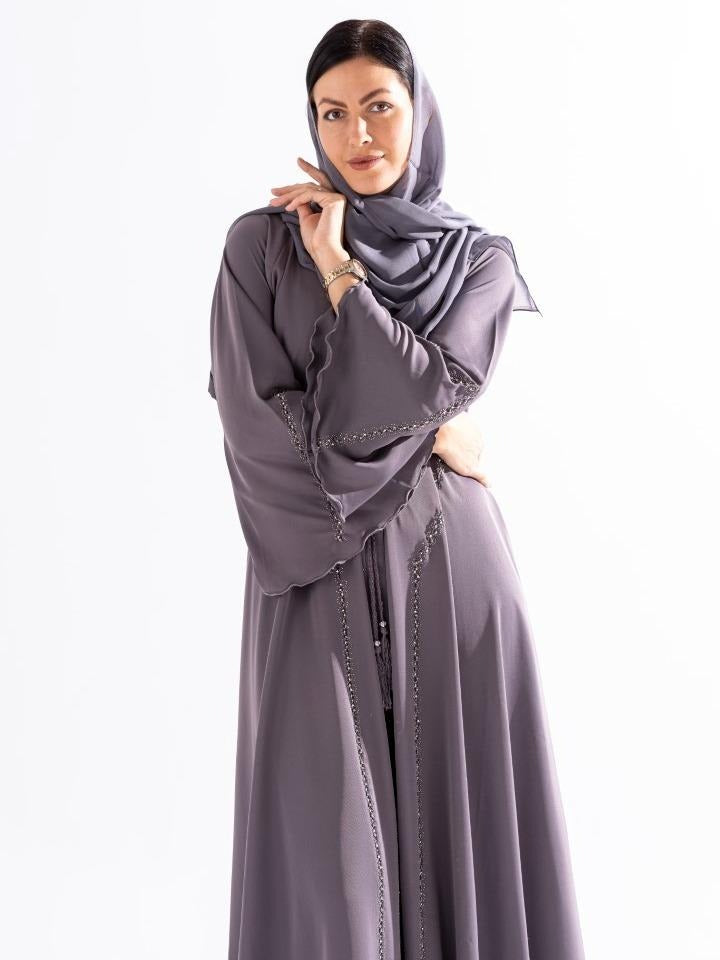 Abaya with Beaded Embellishments Sky Cashmere D2