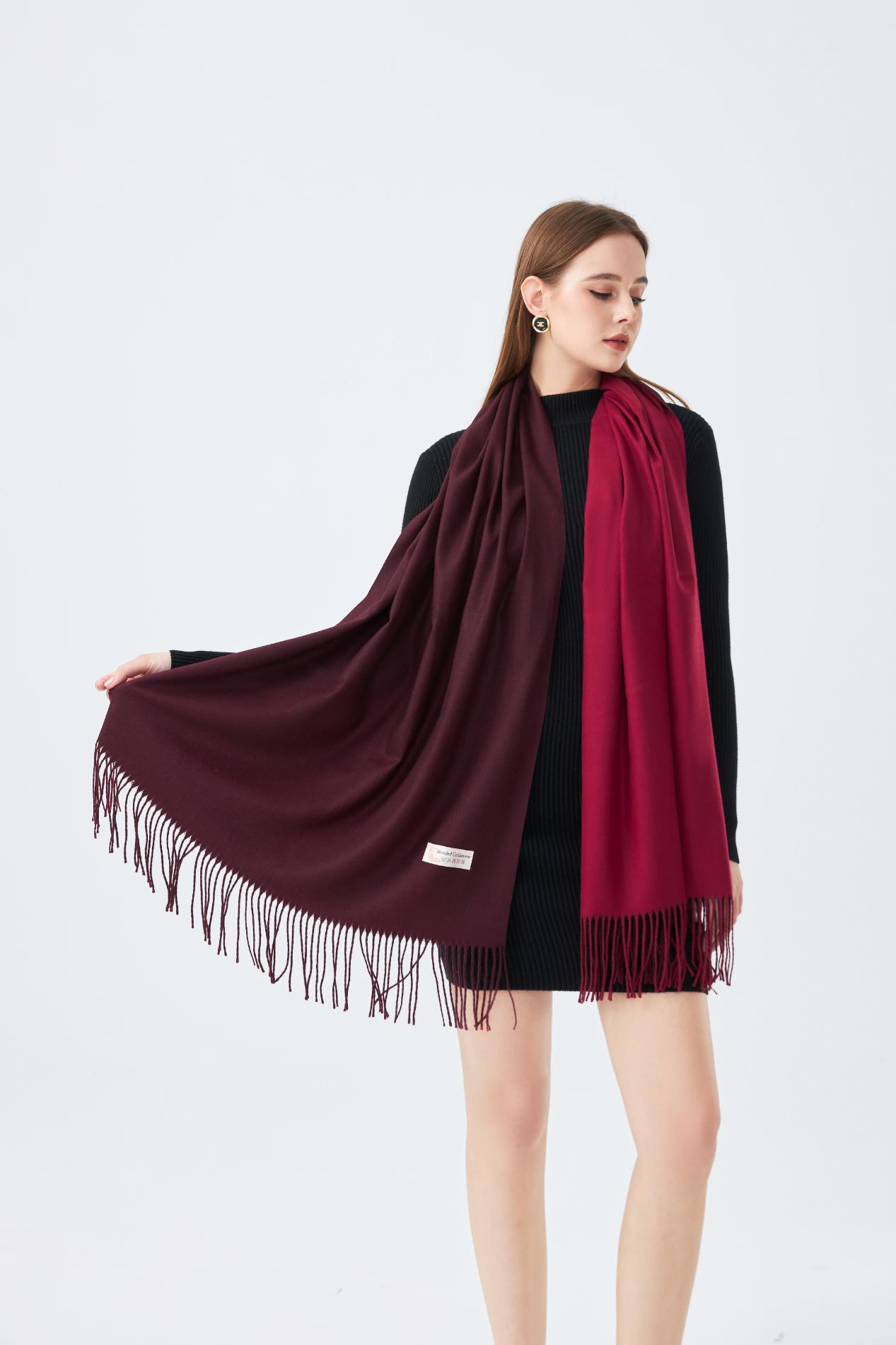 Double-Sided Cashmere Scarf for Women