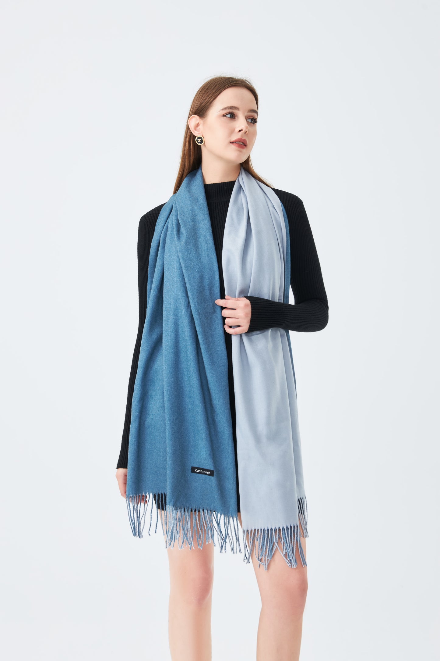 Double-Sided Cashmere Scarf for Women