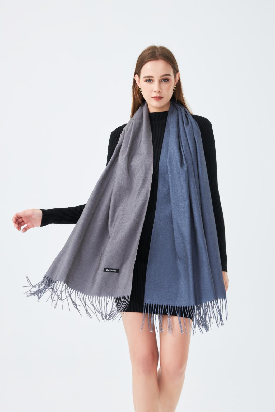 Double-Sided Cashmere Scarf for Women
