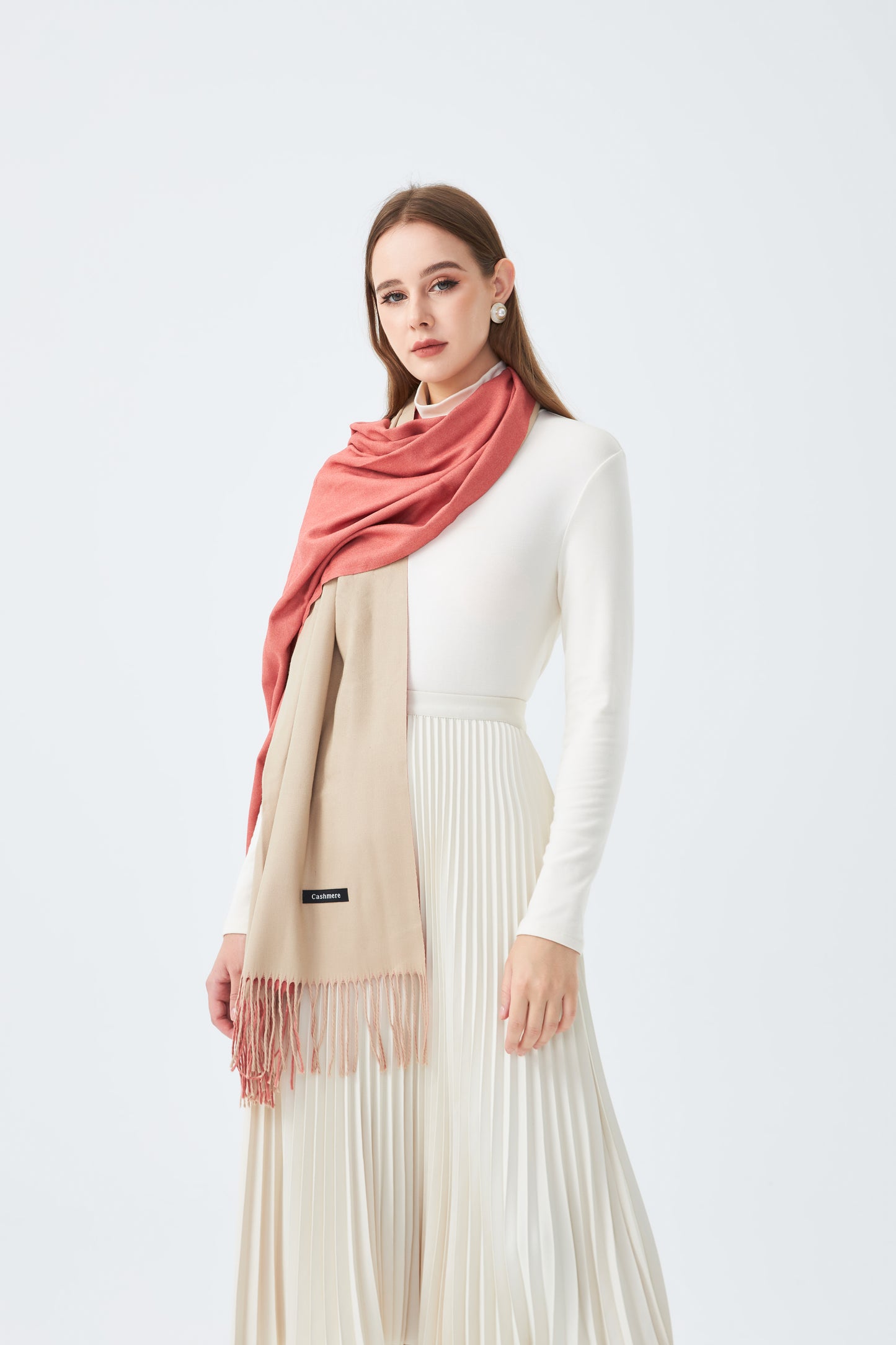 Double-Sided Cashmere Scarf for Women