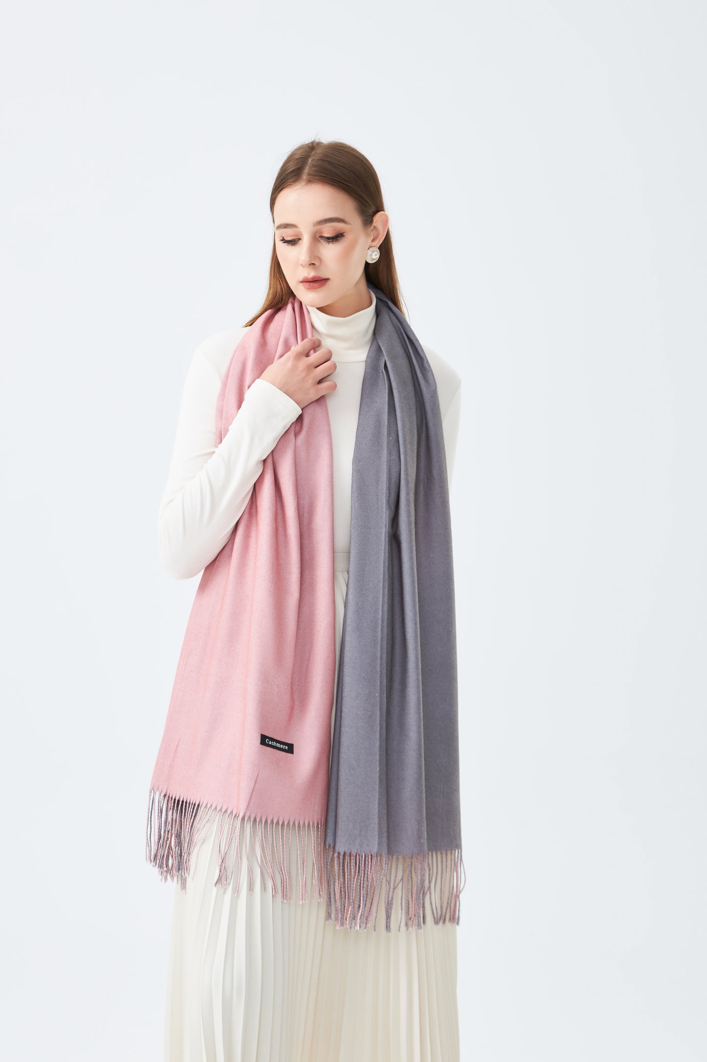 Double-Sided Cashmere Scarf for Women