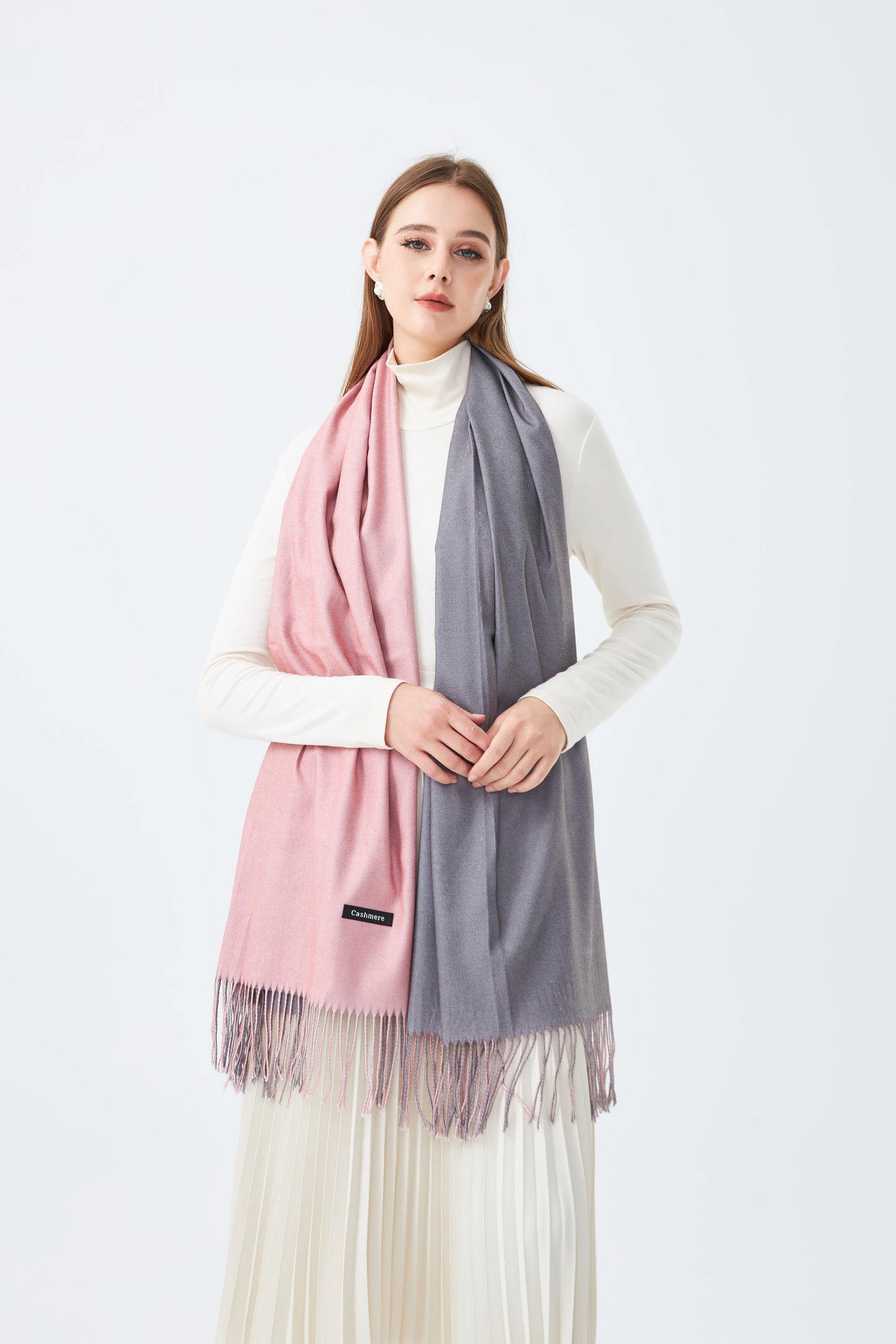 Double-Sided Cashmere Scarf for Women