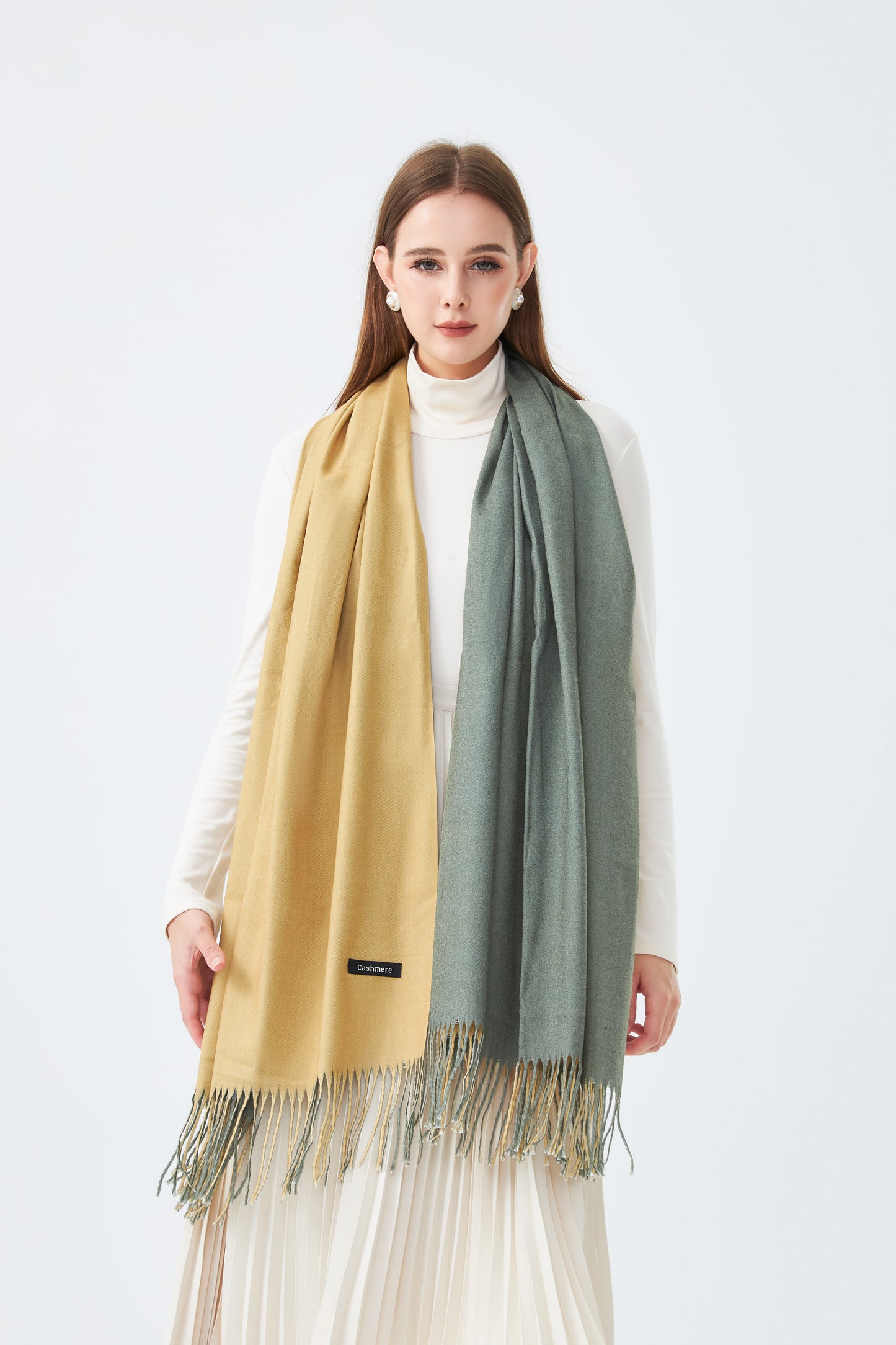 Double-Sided Cashmere Scarf for Women