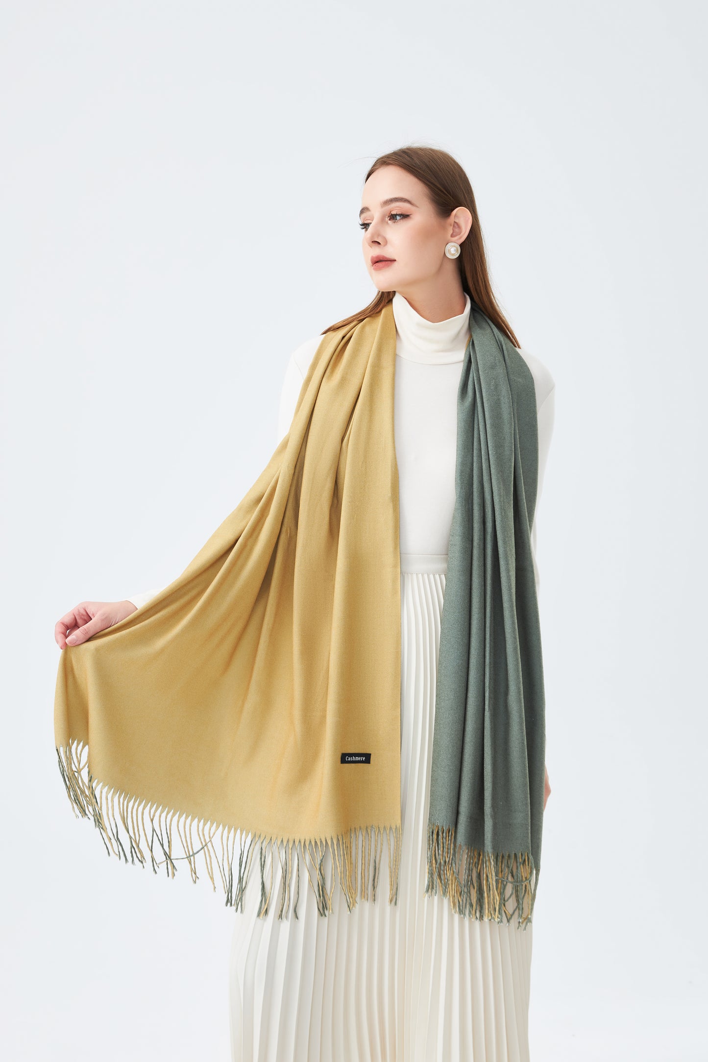 Double-Sided Cashmere Scarf for Women