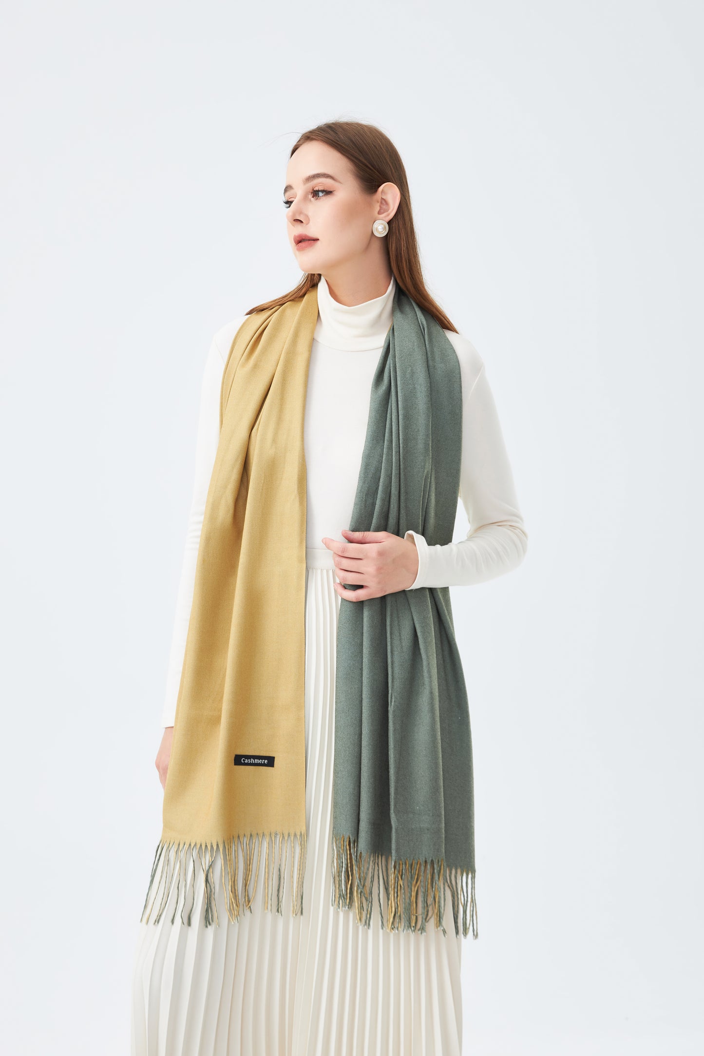 Double-Sided Cashmere Scarf for Women