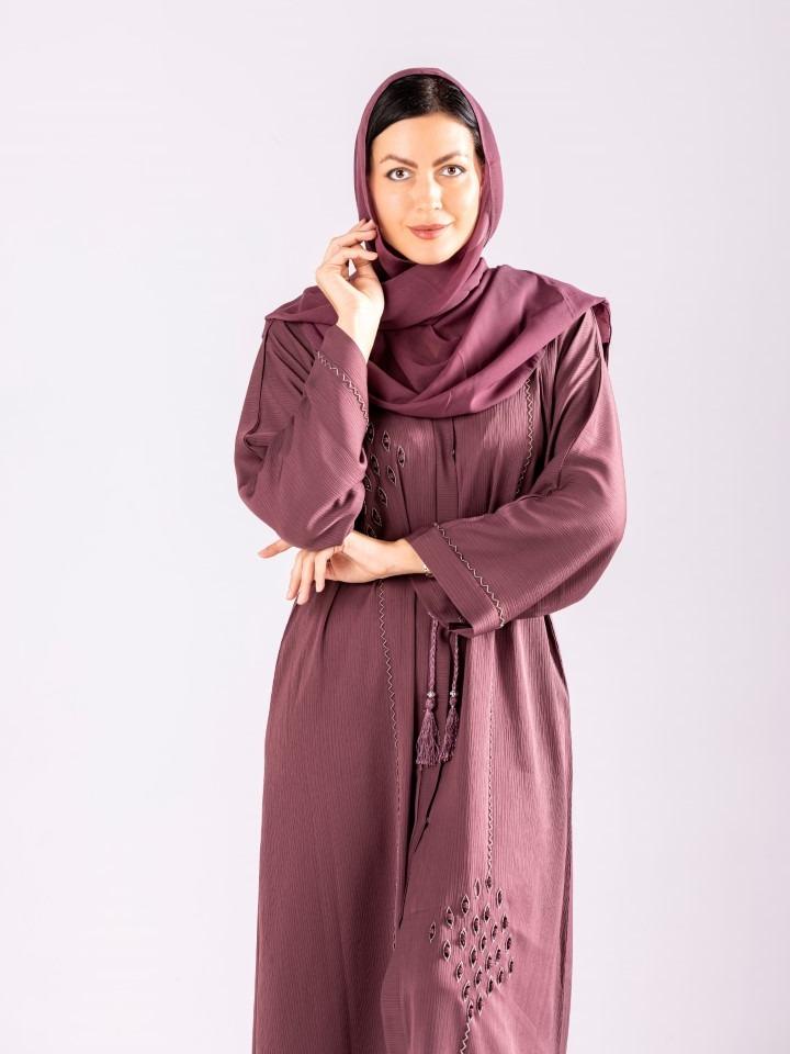 Muslim Abaya with Embroidery and Stone Work by Sky Cashmere D10