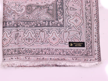 Winter Handmade Indian Cultural Jamwar Shawl For Festival Greyish Light Pink J6