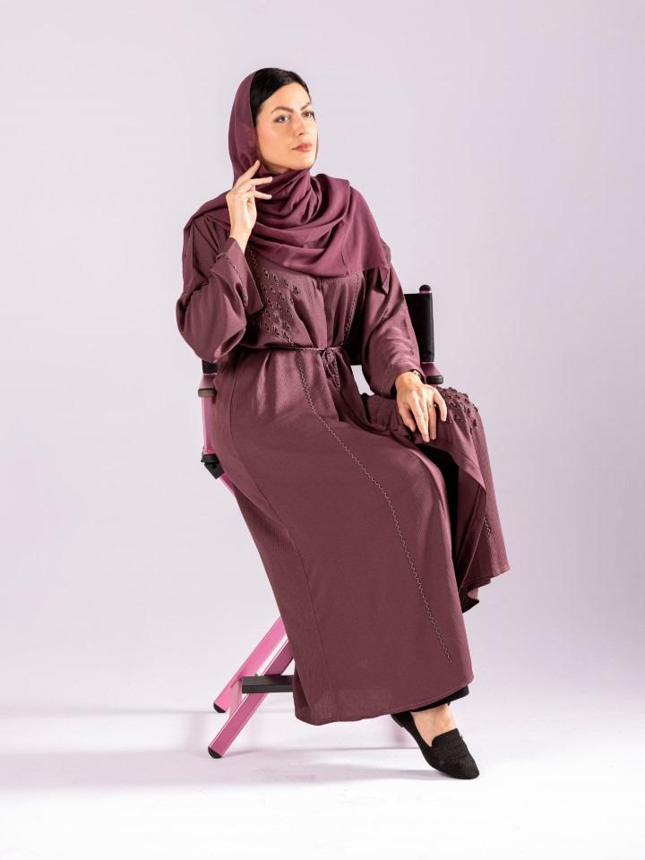 Muslim Abaya with Embroidery and Stone Work by Sky Cashmere D10