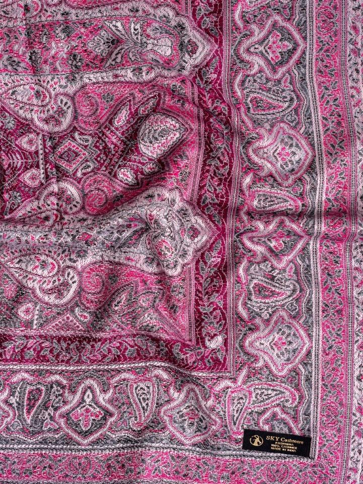 Winter Handmade Indian Cultural Pure Wool Shawl For Festival Multi Purple Shades P02