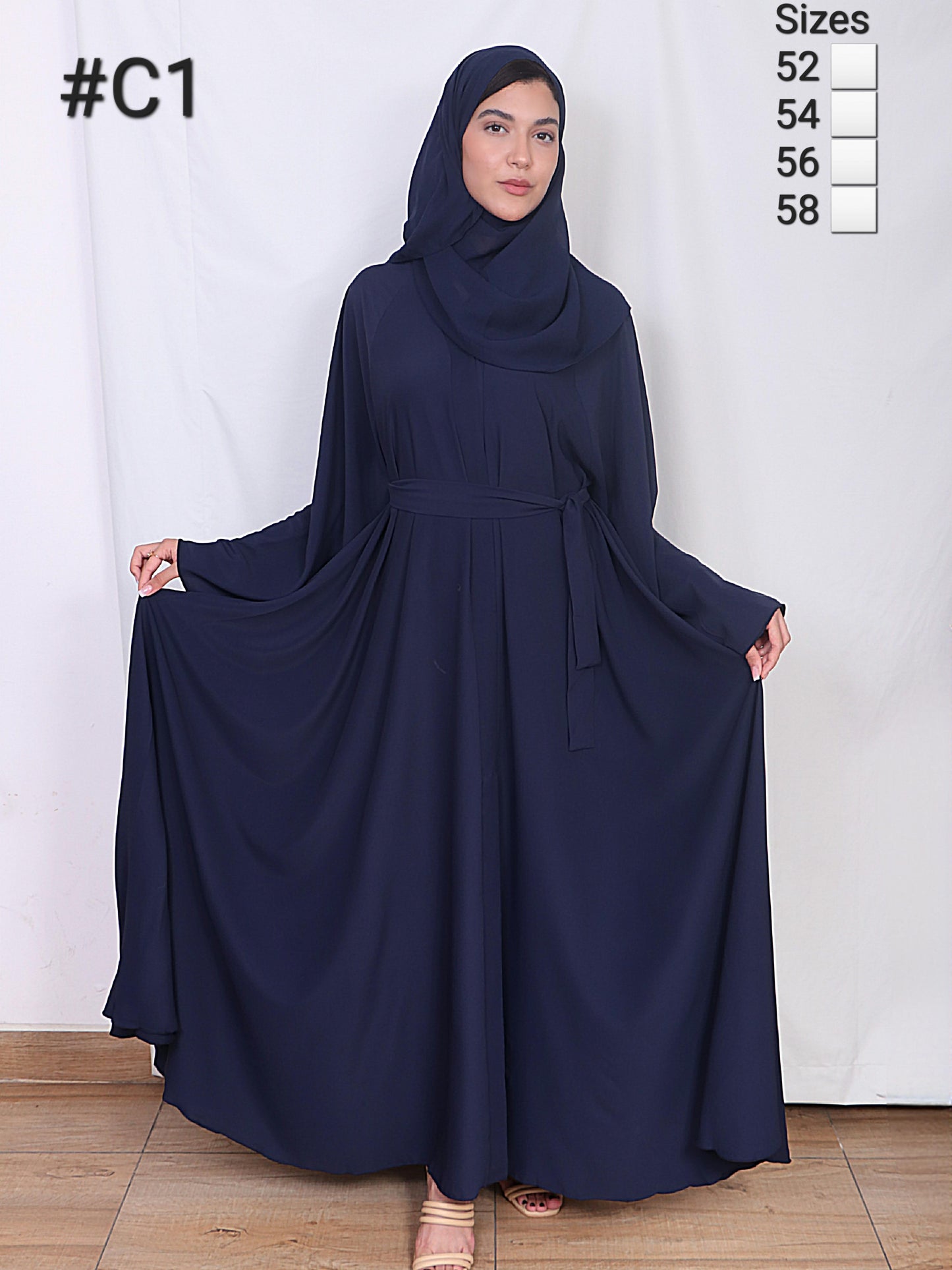 Elegant Blue Abaya for Women - Muslim Fashion C1