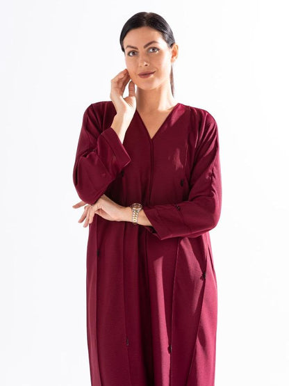 Plated Abaya with stone work by SKY Cashmere D8