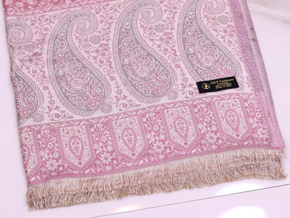 Winter Handmade Indian Cultural Jamwar Shawl For Festival Light Pinkish J3