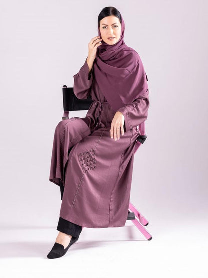Muslim Abaya with Embroidery and Stone Work by Sky Cashmere D10