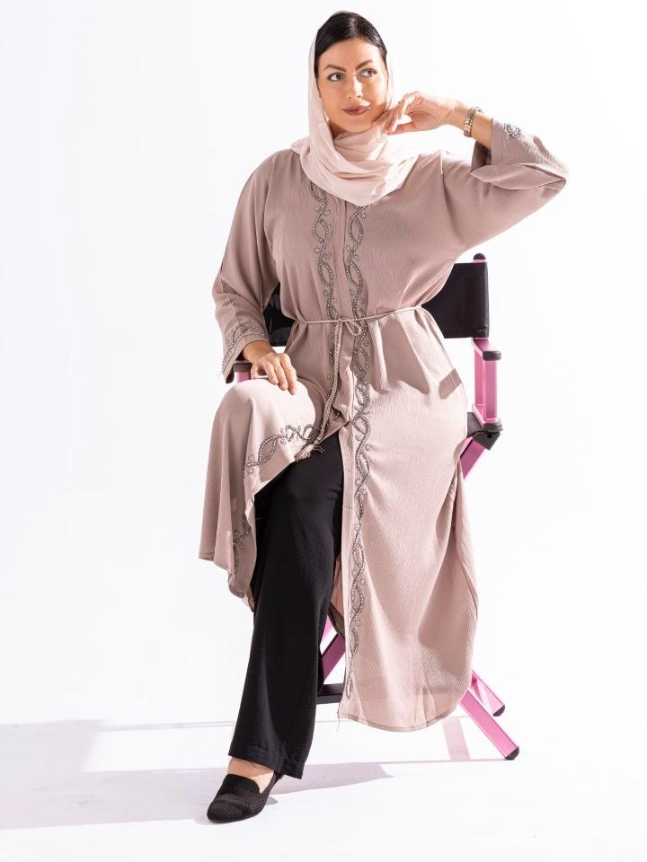 Beaded Embroidery Stylish Abaya by Sky Cashmere D6