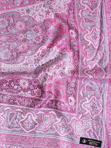 Winter Handmade Indian Cultural Shawl Pure For Festival Magenta Haze Color P08