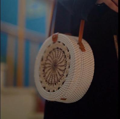 Nature's Elegance: Rattan Bag for Women by Sky Cashmere Bag 02