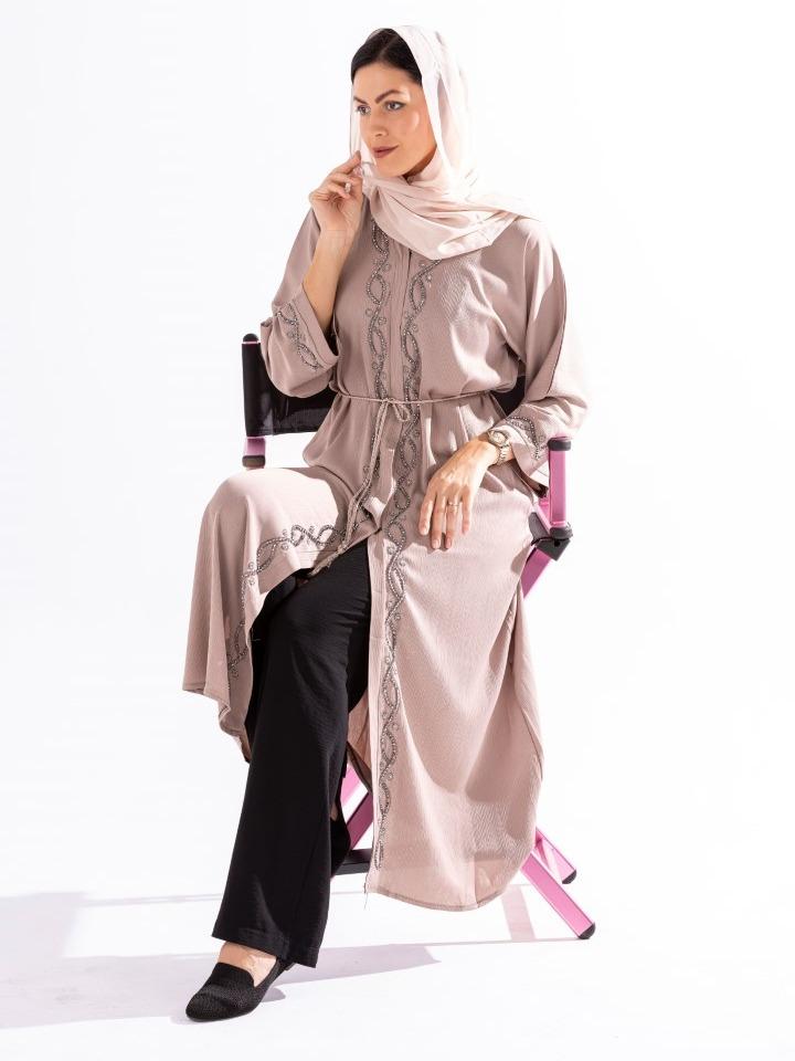 Beaded Embroidery Stylish Abaya by Sky Cashmere D6