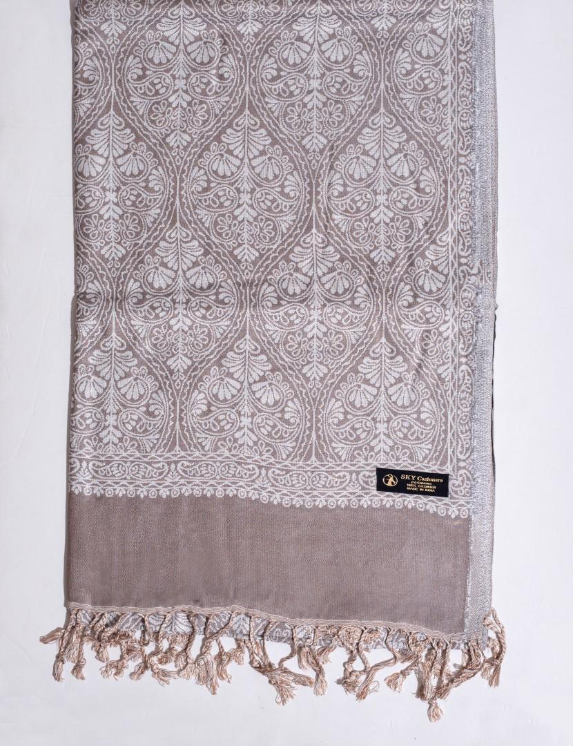 Winter Handmade Indian Cultural Pure Wool Shawl For Festival Brown P12