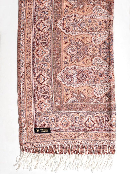 Winter Handmade Indian Cultural Pure Wool Shawl  For Festival Blast-Off Bronze Color P01