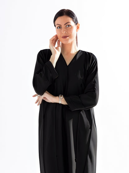 Plated Abaya with stone work by SKY Cashmere D8