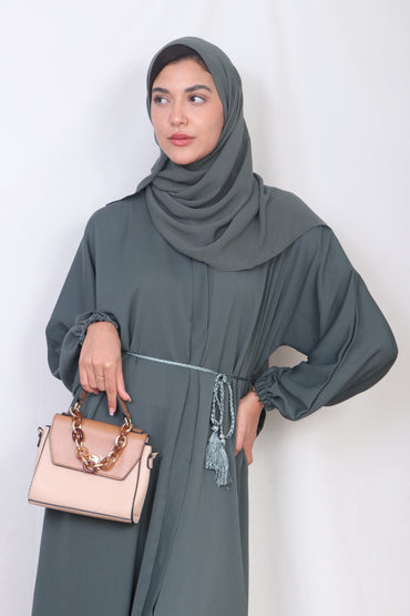 Muslim Fashion Abaya Mid Grey A4