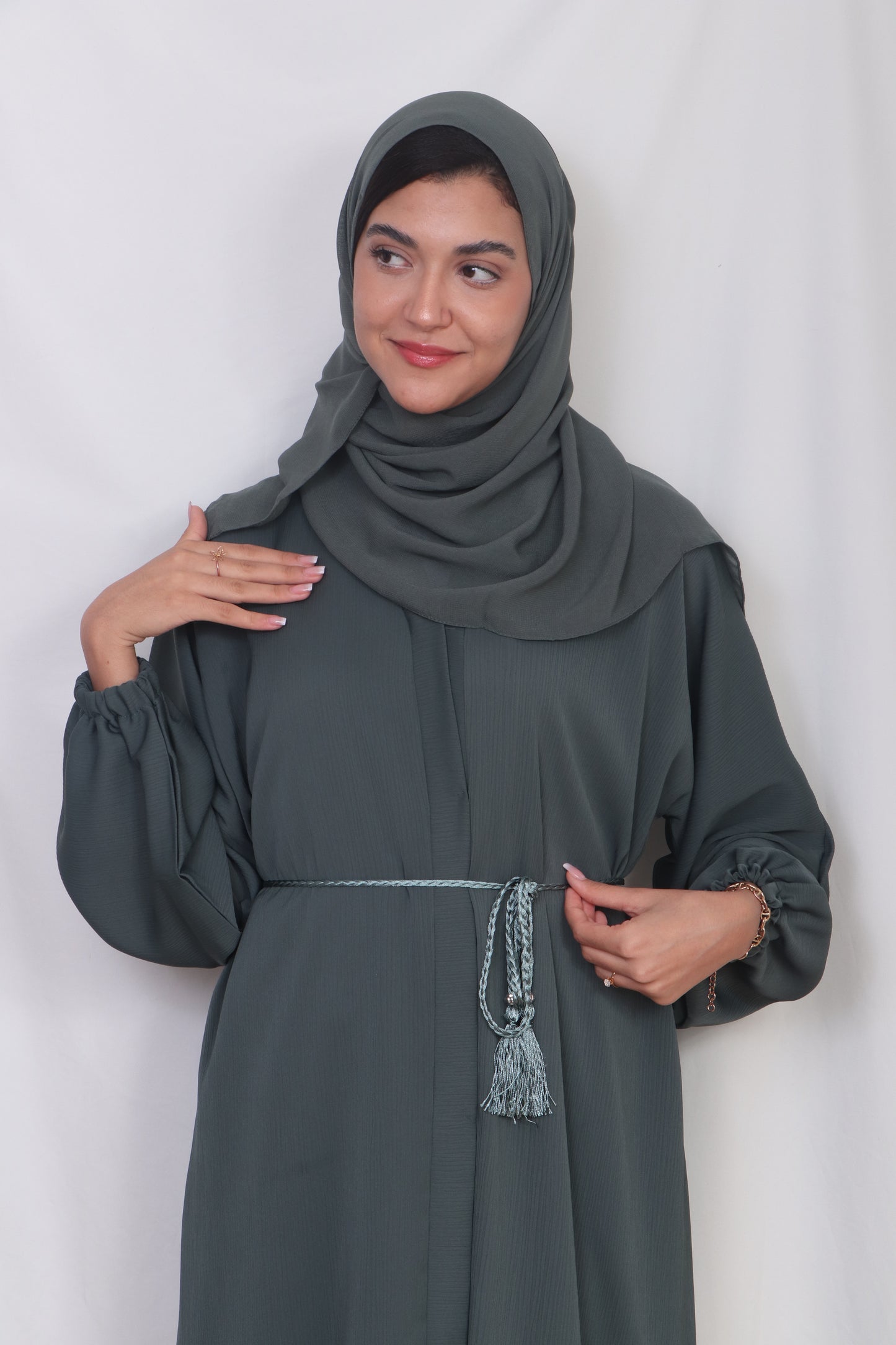 Muslim Fashion Abaya Mid Grey A4