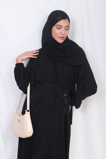 Nida Abaya in Black Color, A Must-Have for Muslimah, Suitable for All Seasons, Hand Wash Only A6