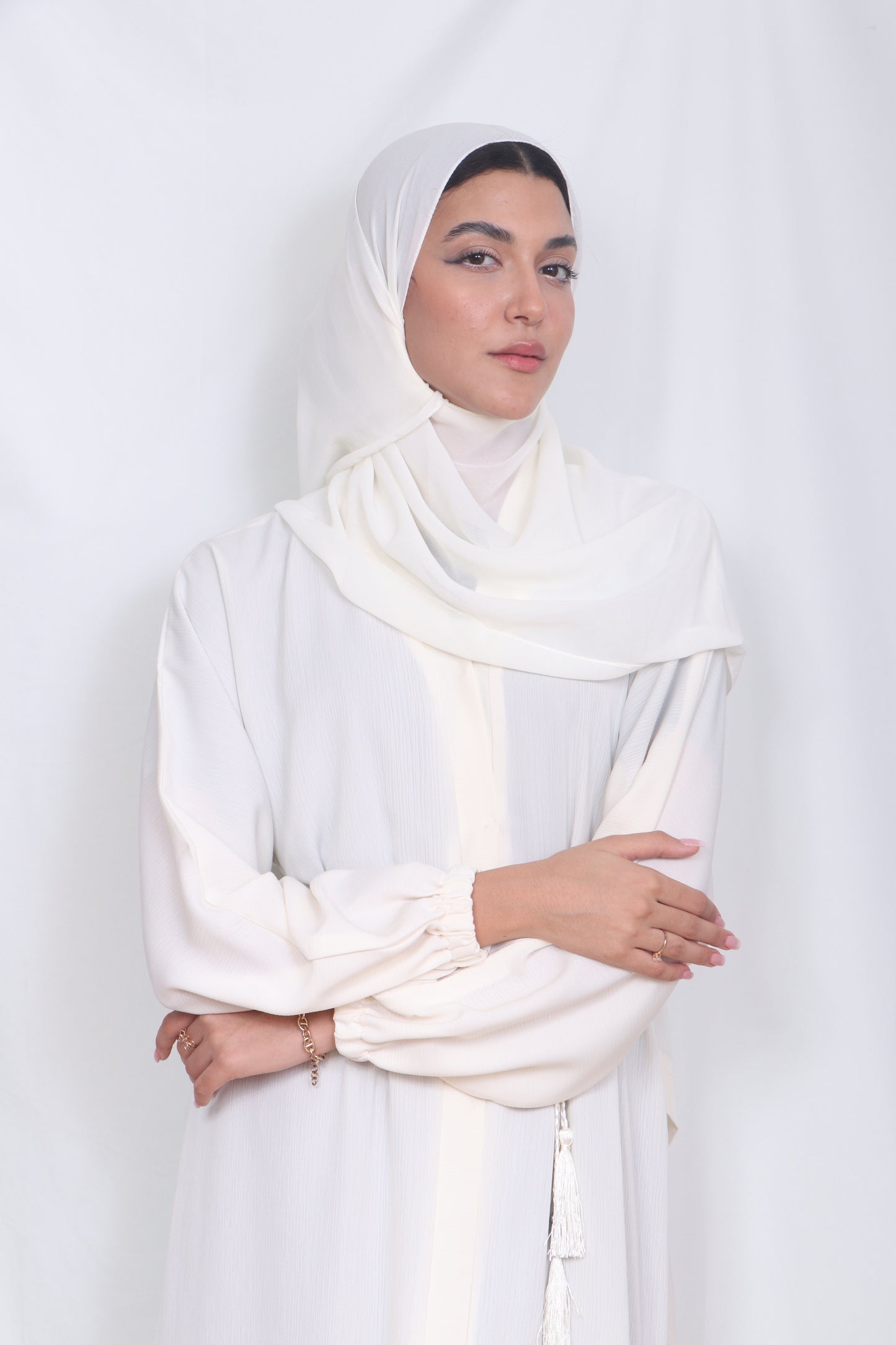 Muslim Fashion White  Abaya  A9