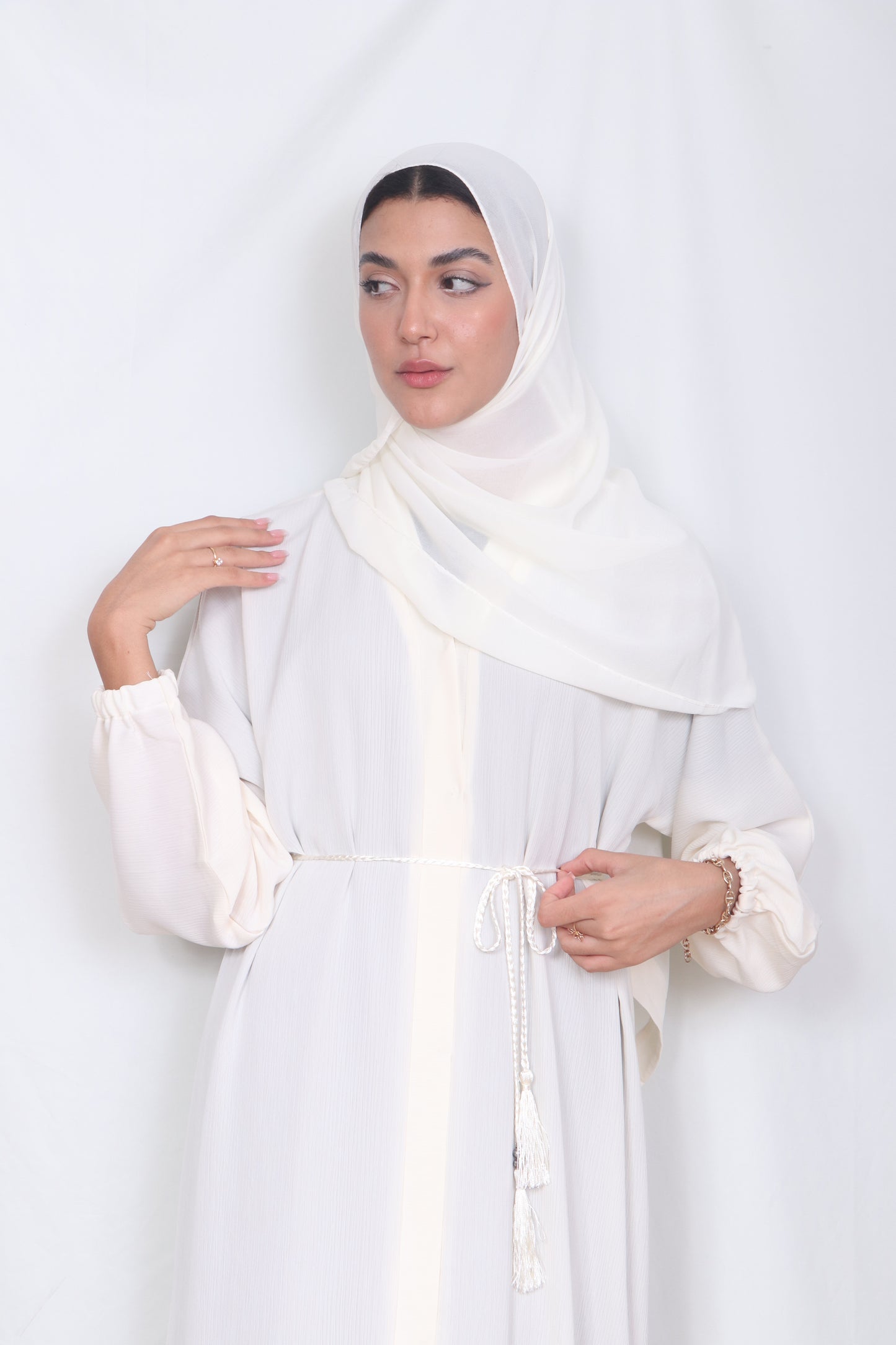 Muslim Fashion White  Abaya  A9