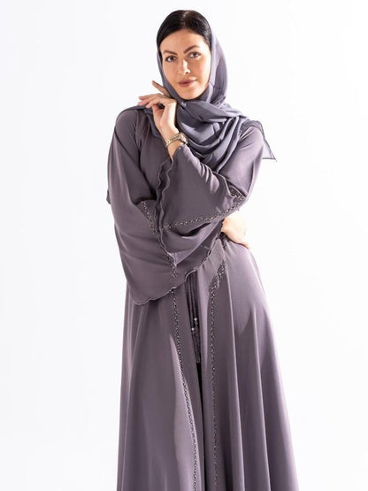 Abaya with Beaded Embellishments Sky Cashmere D2