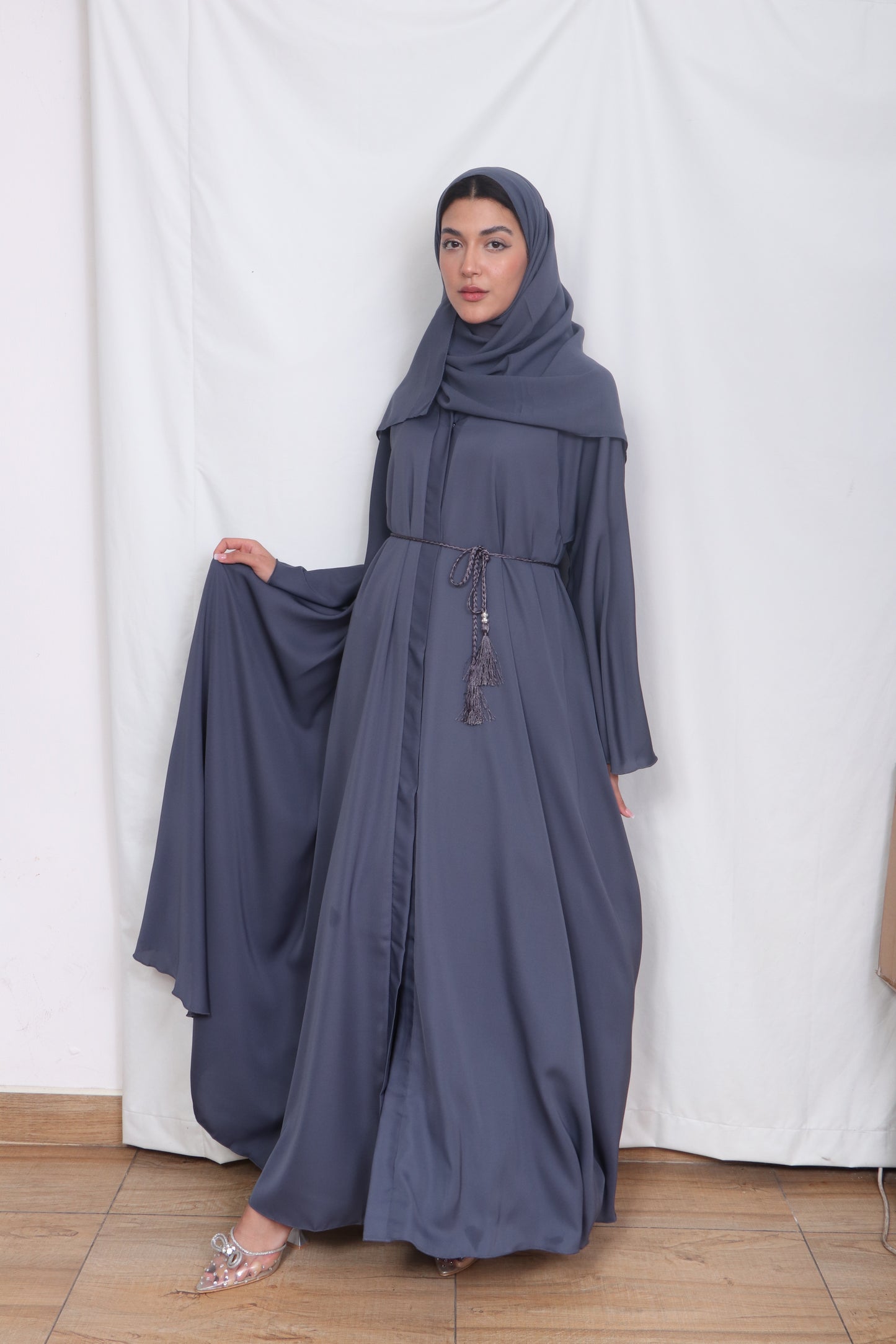 Elegent Muslim Fashion Abaya Blue Jay B6