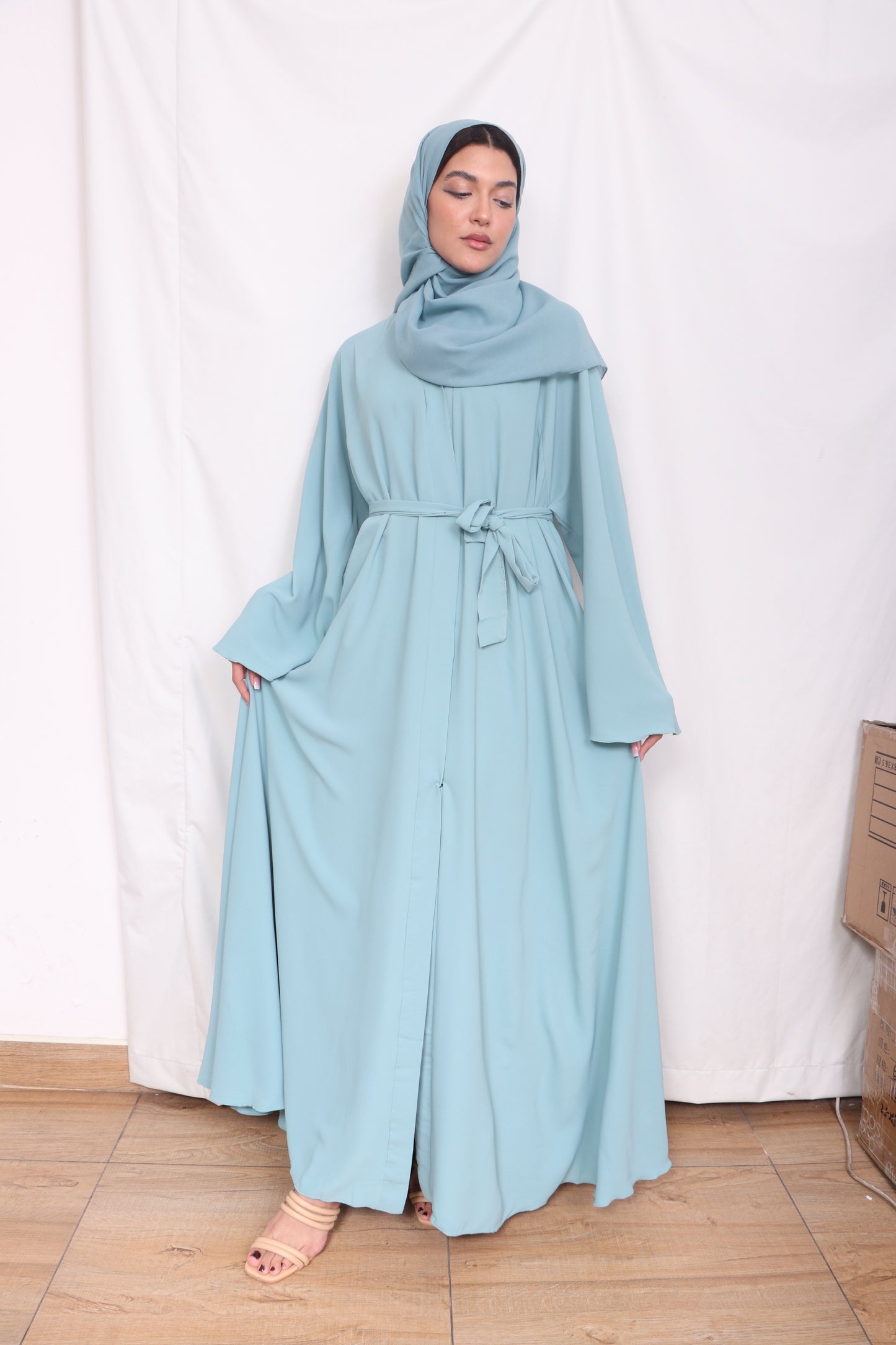 Muslim Fashion Abaya Light Blue C4 - Women's Islamic Clothing