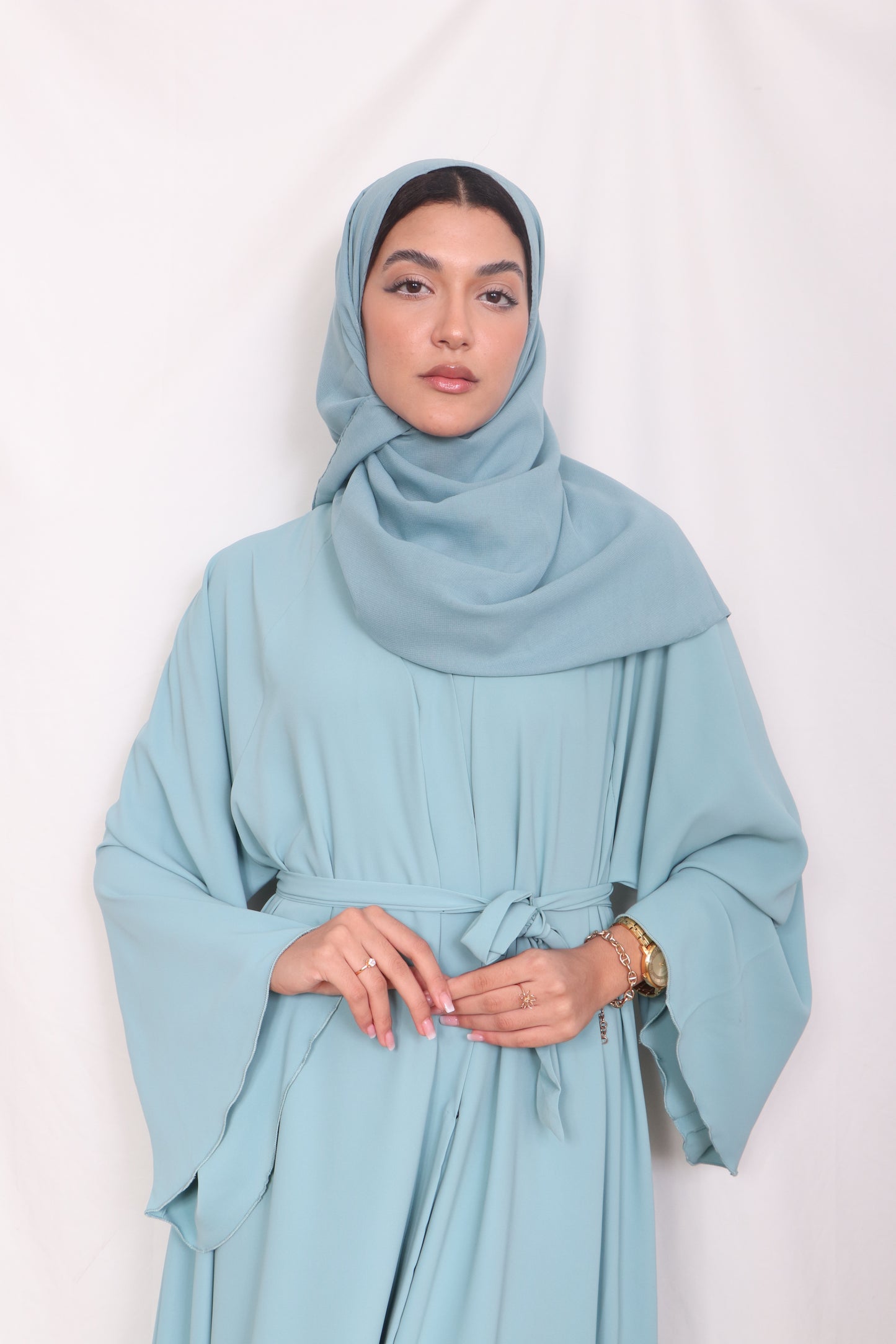 Muslim Fashion Abaya Light Blue C4 - Women's Islamic Clothing