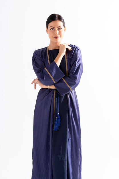 Abaya with Golden Thread and Stone Lace by Sky Cashmere D5