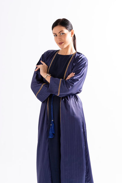 Abaya with Golden Thread and Stone Lace by Sky Cashmere D5