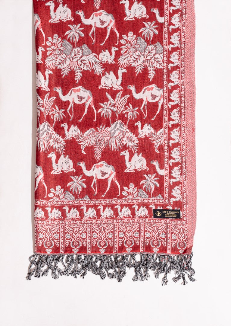 Winter Pure Wool Shawl Indian Pakistani Cultural Style (Ups dell Red Color) P11