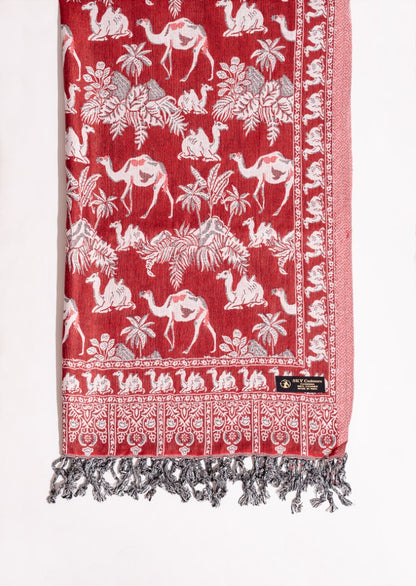 Winter Pure Wool Shawl Indian Pakistani Cultural Style (Ups dell Red Color) P11