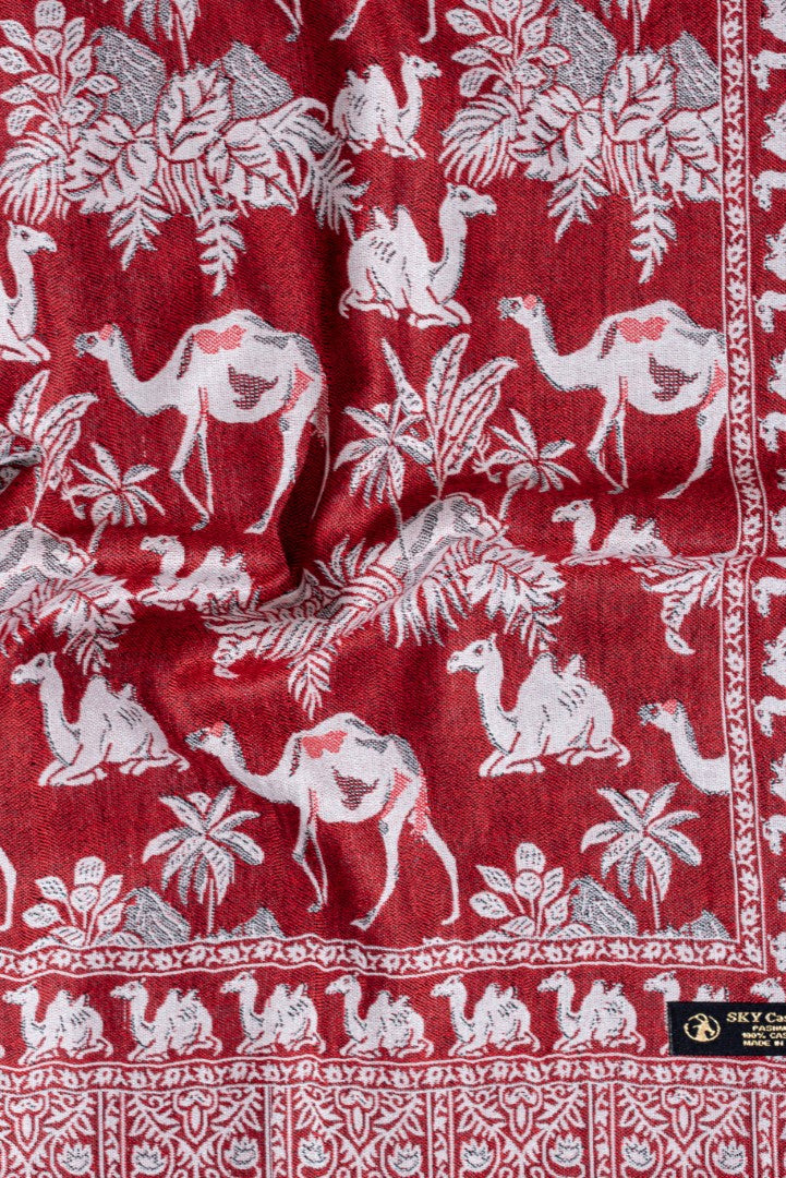 Winter Pure Wool Shawl Indian Pakistani Cultural Style (Ups dell Red Color) P11