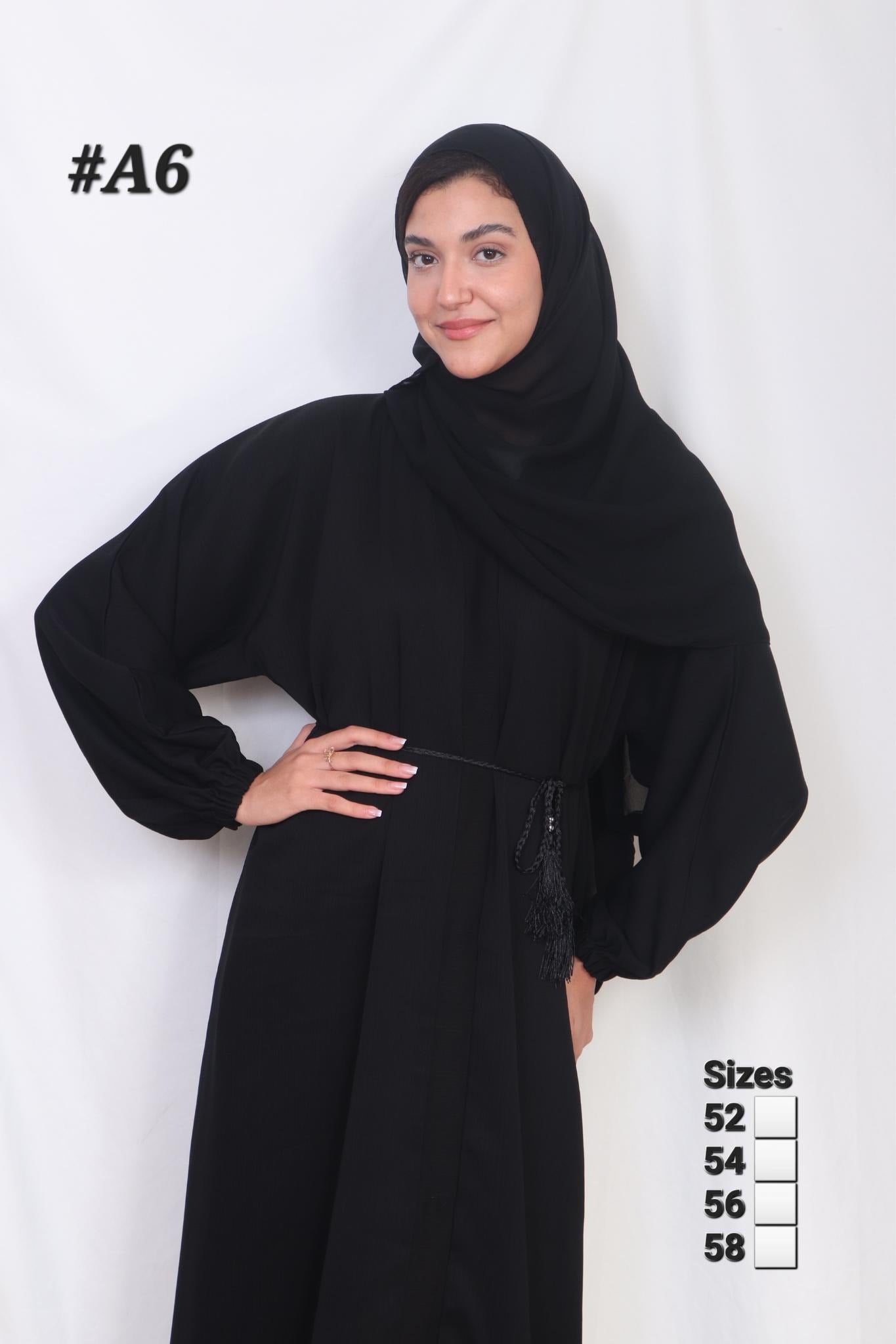 Nida Black Abaya A6 All Seasons Hand Wash