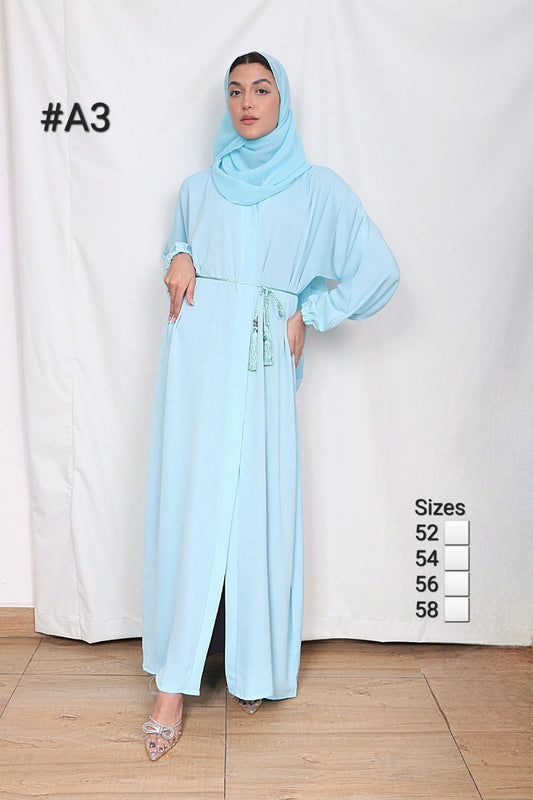 Nida Sky Blue Abaya A3 Women's Modest Clothing