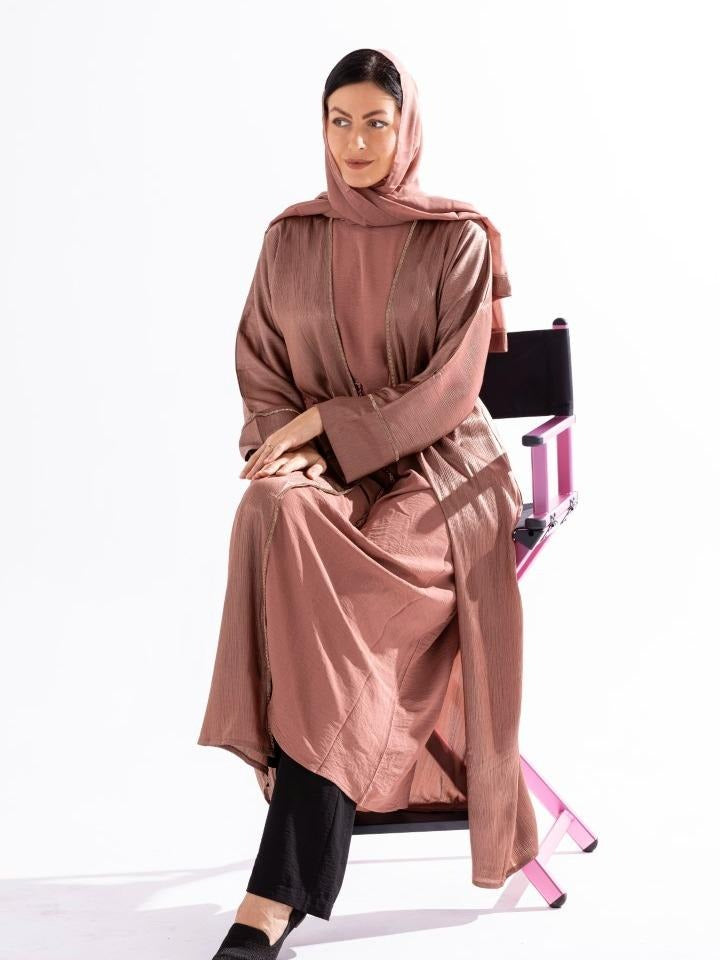 Pleated Texture Abaya SKY Cashmere D3