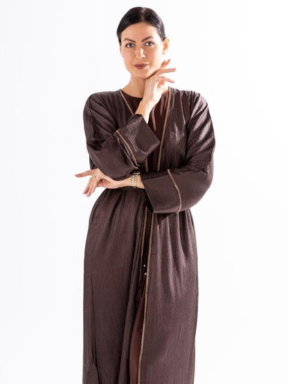 Pleated Texture Abaya SKY Cashmere D3