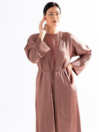 Pleated Texture Abaya SKY Cashmere D3